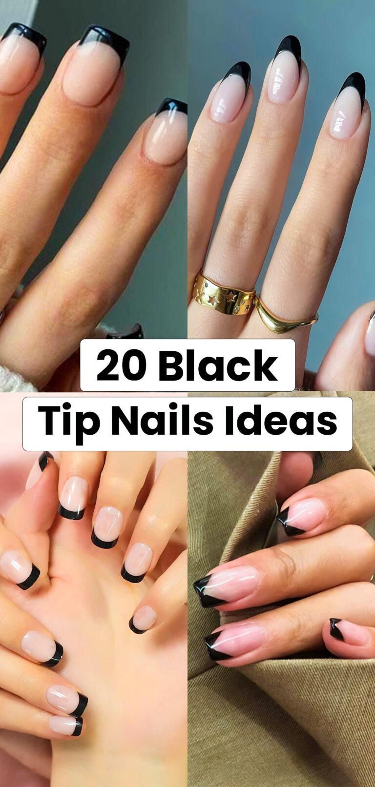 19 Black Tip Nails Ideas